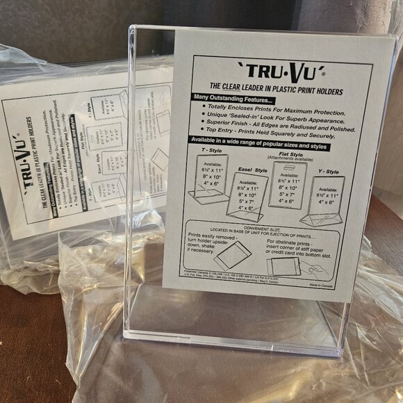 Lot of 8 - 5X7 Photo Frame Easel Style Clear Table Top Display Wedding Menu - Picture 4 of 4